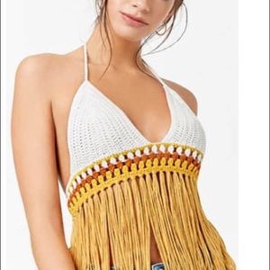 Fringe Crochet Crop Top